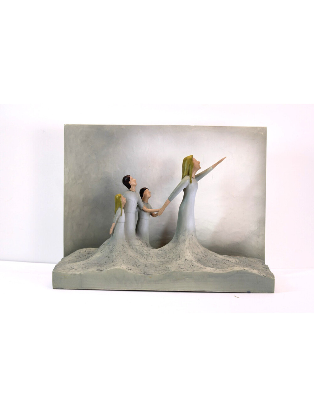 A Mother's Faith Shelf Sculpture Signed Kate Lee Resin/Stone LDS 8"x10"x4" Mint
